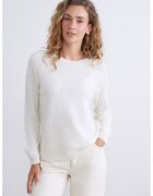 LC WAIKIKI Pulover cu broderie florala si maneci raglan - Alb fildes