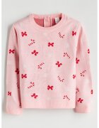 LC WAIKIKI Pulover cu decolteu la baza gatului si model de Craciun - Rosu/Roz pastel
