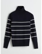 LC WAIKIKI Pulover cu guler inalt si model in dungi - Alb/Albastru ultramarin