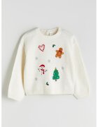 LC WAIKIKI Pulover cu maneci cazute - Rosu/Verde/Alb fildes