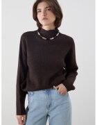 LC WAIKIKI Pulover cu maneci cazute si guler scurt - Negru