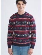 LC WAIKIKI Pulover cu tematica de Craciun - Rosu/Alb/Bleumarin