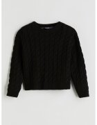 LC WAIKIKI Pulover cu torsade - Negru