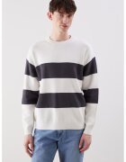 LC WAIKIKI Pulover de bumbac cu dungi - Negru stins/Alb murdar