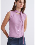 LC WAIKIKI Pulover fara maneci cu nasturi - Lila