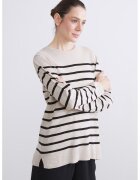 LC WAIKIKI Pulover lejer cu dungi - Negru/Bej