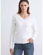 LC WAIKIKI Pulover slim fit cu decolteu in V - Alb