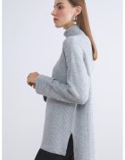 LC WAIKIKI Pulover supradimensionat cu guler inalt - Gri deschis melange