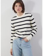 LC WAIKIKI Pulover tricotat fin cu decolteu la baza gatului - Negru/Bej deschis