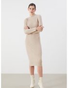 LC WAIKIKI Rochie midi tricotata cu guler inalt - Bej
