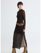 LC WAIKIKI Rochie semitransparenta cu slit lateral - Maro inchis