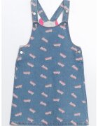 LC WAIKIKI Salopeta din denim cu imprimeu Barbie - Albastru prafuit/Roz deschis