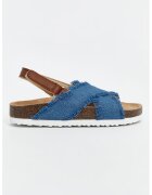 LC WAIKIKI Sandale din denim cu talpa plata si velcro - Albastru inchis