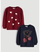 LC WAIKIKI Set de bluze de trening - 2 piese - Rosu/Bleumarin