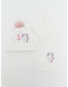 LC WAIKIKI Set de caciula si fular cu unicorn - 2 piese - Alb