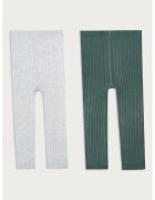 LC WAIKIKI Set de dresuri uni - 2 perechi - Verde aquamarin/Gri deschis melange