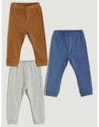 LC WAIKIKI Set de pantaloni de trening cu model uni - 3 perechi - Maro/Gri/Albastru