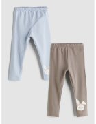 LC WAIKIKI Set de pantaloni regular fit cu imprimeu grafic - 2 piese - Gri/Albastru deschis