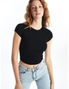 LC WAIKIKI Tricou crop slim fit - Negru