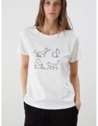 LC WAIKIKI Tricou de bumbac cu imprimeu - Alb