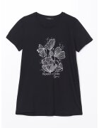 LC WAIKIKI Tricou de bumbac cu imprimeu floral - Alb/Negru