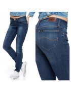 Lee Blugi Dama - Jade - W24-L31 - Bumbac - Fermoar - Lungi - Talie Medie - 5 Bunzuare - High-Quality - Albastru