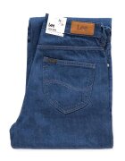 Lee Blugi Dama - Loose Mom - W28-L33 US - Bumbac - Fermuar - Lung - 89 Buzunare 2 Mari 2 Medii Exterioare 1 Mic Interior - Talie Inalta - Albastru