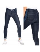 Lee Blugi Dama - Scarlett Dressed W28-L33 - Bumbac - Fermuar - Lung - 72 Buzunare 2 Mari 2 Medii Exterioare1 Mic Interior - Talie Regulara - Albastru