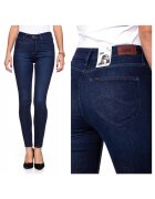 Lee Blugi Dama - Scarlett High - W25-L31 US - Bumbac - Zipper - Lung - 5 Buzunare 2 Mari 2 Medii Exterioare 1 Mic Interior - Talie Inalta - Albastru
