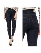 Lee Blugi Dama - Scarlett High - W25-L33 US - Bumbac - Zipper - Lung - 5 Buzunare 2 Mari 2 Medii Exterioare 1 Mic Interior - Talie Inalta - Negru