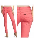 Lee Blugi Dama - Scarlett - W24-L31 - Bumbac - Fermoar - Lungi - Talie Medie - 5 Bunzuare - High-Quality - Roz