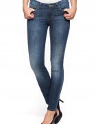 Lee Blugi Dama - Scarlett - W24-L33 - Bumbac - Fermoar - Lungi - Talie Medie - 5 Bunzuare - High-Quality - Albastru