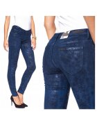 Lee Blugi Dama - Scarlett - W25-L33 - Bumbac - Fermoar - Lungi - Talie Medie - 5 Bunzuare - High-Quality - Albastru Inchis
