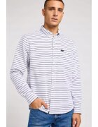 Lee Camasa model cu nituri - croiala lejera - alb cu dungi negre - bumbac - Alb