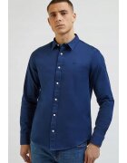 Lee Camasa model Patch Emperor - albastru - bumbac - croiala regular fit - maneca scurta -
