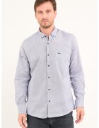 Lee Cooper Camasa de bumbac cu buzunar pe piept - Alb/Bleumarin