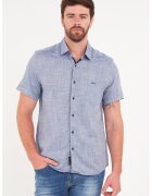 Lee Cooper Camasa de bumbac cu maneci scurte - Alb/Albastru inchis