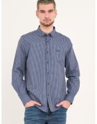 Lee Cooper Camasa de bumbac cu model in carouri - Alb/Albastru inchis