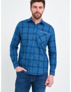 Lee Cooper Camasa din bumbac cu model in carouri si maneci lungi - Negru/Albastru inchis