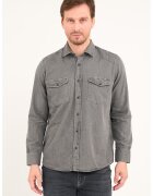 Lee Cooper Camasa din denim cu buzunare pe piept - Gri inchis