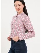 Lee Cooper Camasa in carouri cu buzunar pe piept - Rosu