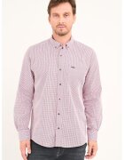 Lee Cooper Camasa in carouri cu guler fixat cu nasturi - Rosu/Alb/Bleumarin