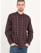 Lee Cooper Camasa in carouri cu logo pe piept - Visiniu