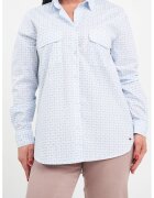 Lee Cooper Camasa relaxed-fit cu buzunare pe piept - Alb/Albastru