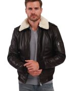 Lee Cooper Geaca din piele cu blana sintetica -
