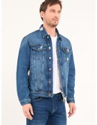 Lee Cooper Jacheta din denim cu buzunare cu clapa - Albastru inchis