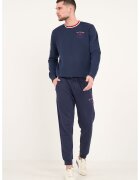 Lee Cooper Pantaloni sport de bumbac cu buzunar cu fermoar pe spate - Bleumarin