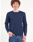 Lee Cooper Pulover din tricot fin cu decolteu la baza gatului - Bleumarin