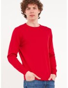 Lee Cooper Pulover din tricot fin cu decolteu la baza gatului - Rosu