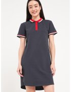 Lee Cooper Rochie polo cu terminatii contrastante - Rosu/Alb/Gri carbune